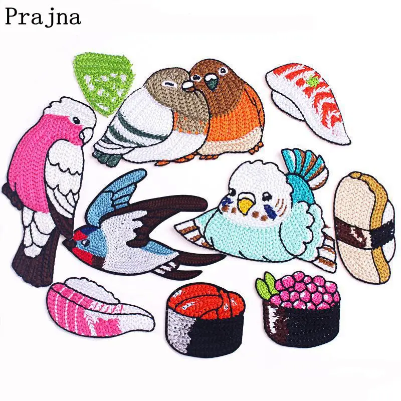 

Prajna Cartoon Animal Patch Embroidered Patches For Clothing Iron On Patches On Clothes Stripe Applique DIY Japanese Style Badge
