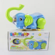 Два цвета случайным образом распределены Электрический самосвал слон 360 градусов колеса детские головоломки игрушки с легкой музыкой