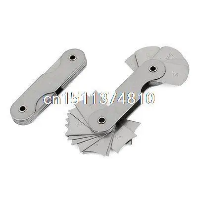 

2 Pcs Concave Convex 32 Blades R15-25mm Radius Gauge Measuring Tool
