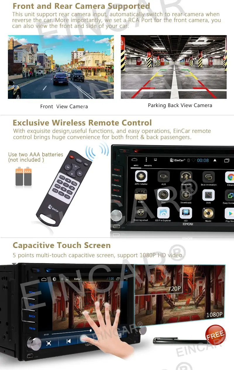 Cheap Wireless Backup Camera included! Android 6.0 Car Stereo 2 Din Touch Screen Car DVD Player GPS Navigator Vehicle Radio Headunit 2