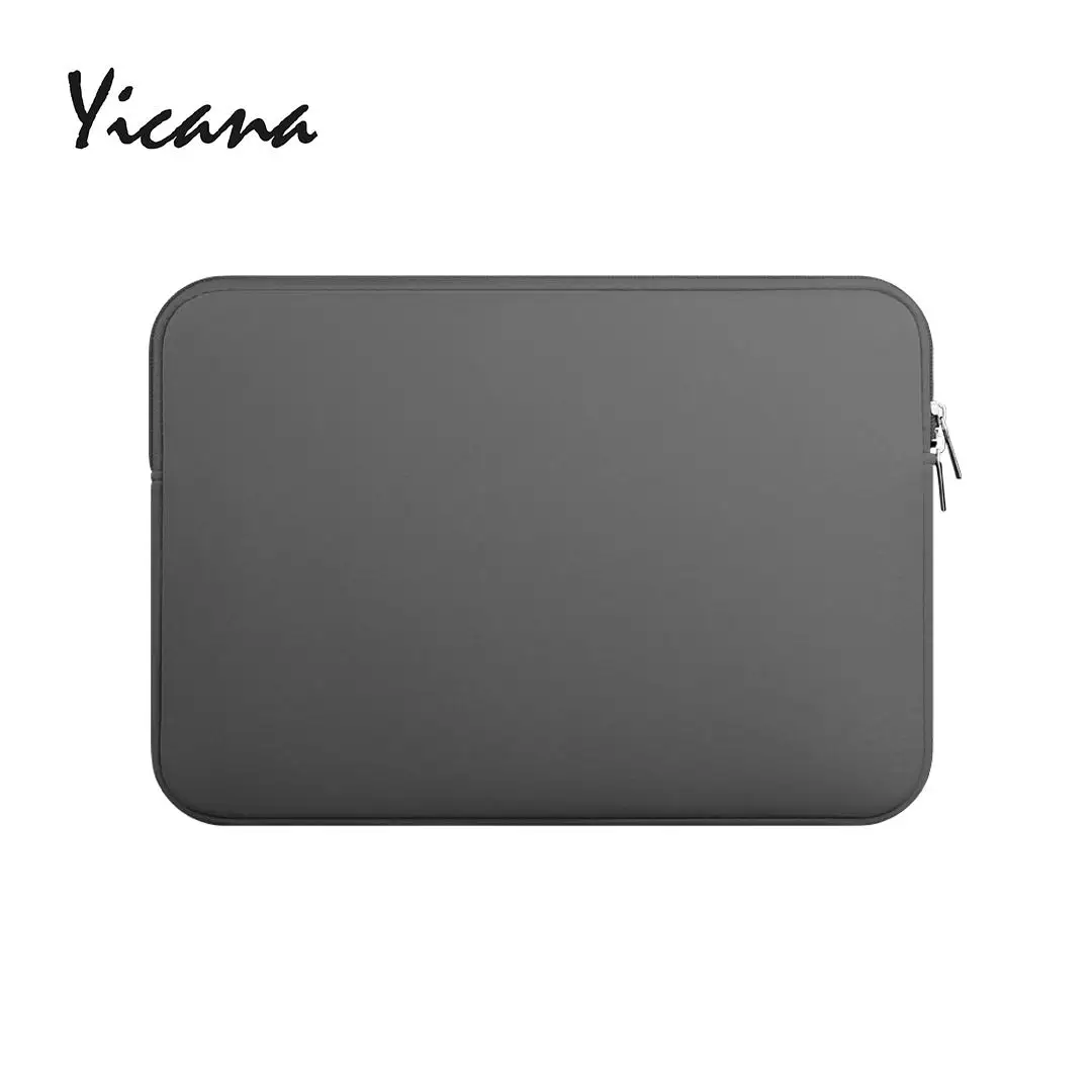 Чехол Yicana для ноутбука 11, 12, 13, 14, 15,6 дюймов, MacBook Air Pro, ультрабук, ноутбук, планшет, компьютер, портативная мягкая сумка на молнии - Цвет: Grey