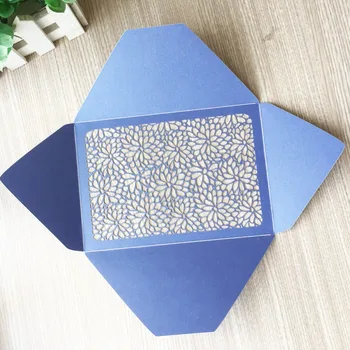 

50pcs/lot Chic Pearl Paper Carved Flower Pattern Wedding Invitation Card Birthday Party Decorations Postcard