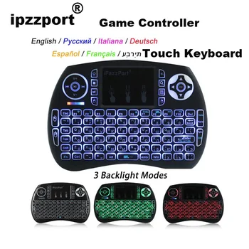 

Original iPazzPort Portable Hand-Held Wireless Touchpad Remote Control Russian Keyboard With RGB Backlight for PC Android TV Box