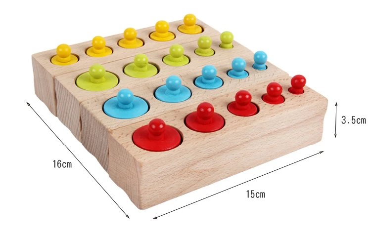 Logwood Wooden toys Montessori Educational Cylinder Socket Blocks Toy Baby Development Practice and Senses