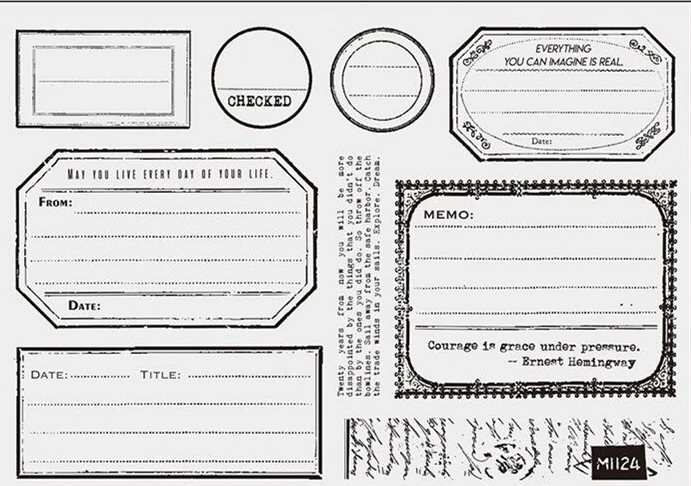Прозрачный штамп билета знак DIY скрапбукинга карты Альбом Бумага Ремесло силиконовой резины ролик прозрачные штампы 819