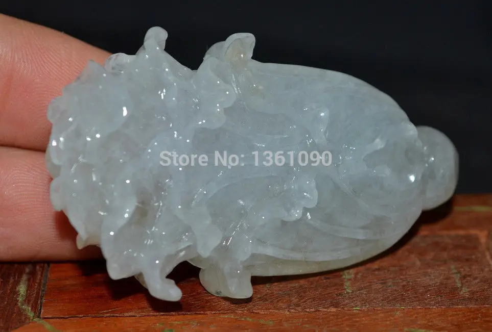

003452 Certificated A Grade Icy Jadeite Jade Cabbage Wealth totem Pendant Carving