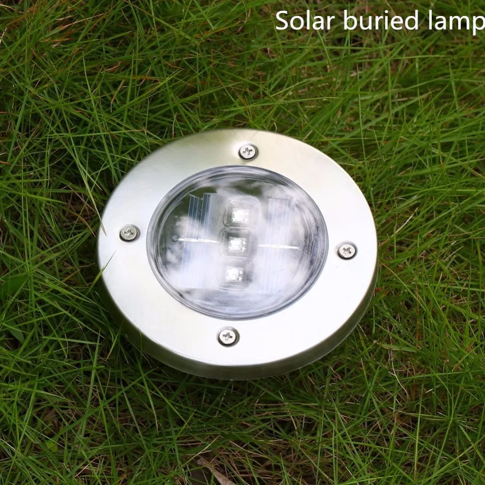 3 Leds Solar Power Led Lamp Waterproof Outdoor Fence Garden Yard Path