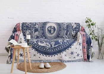

Constellation Furniture Sofa Covers for Living Room Sofa Towel for Armchairs Knitted Cotton Plaid Throw Blanket Bedding Coverlet
