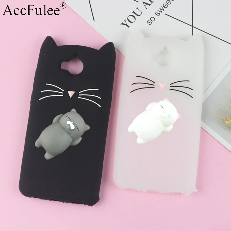 

3D Cute Japan Glitter Bearded Cat Case For Huawei Y5II Y5 2017 Y6 Pro 2017 Y6 II Y7 Y7 Prime Y9 2018 Cute Squishy Cover Bags