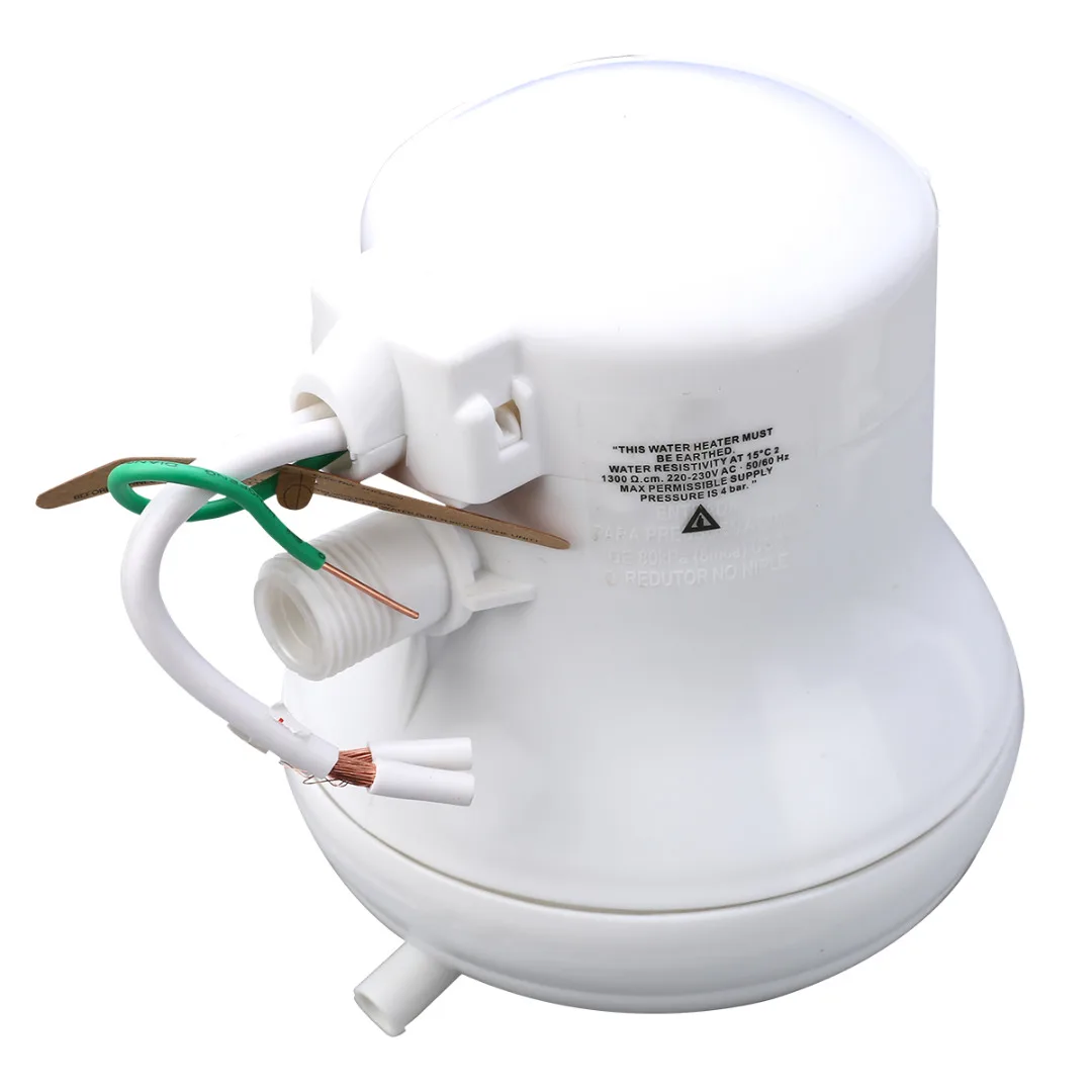 5400W 110V/220V Instant Hot Nozzle Round Shower Head Home Water Saving Electric Water Heater with Hose Bracket for Bathroom