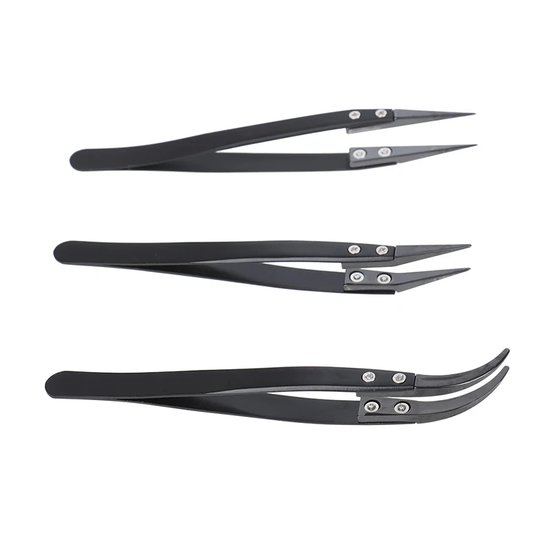 

New Stainless Steel Black Ceramic Tweezers For Electronics Soldering Repair Tools
