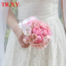 TRiXY A9 Свадебный букет для свадебного украшения розовая роза Свадебный букет искусственная Роза ручной работы букет невесты