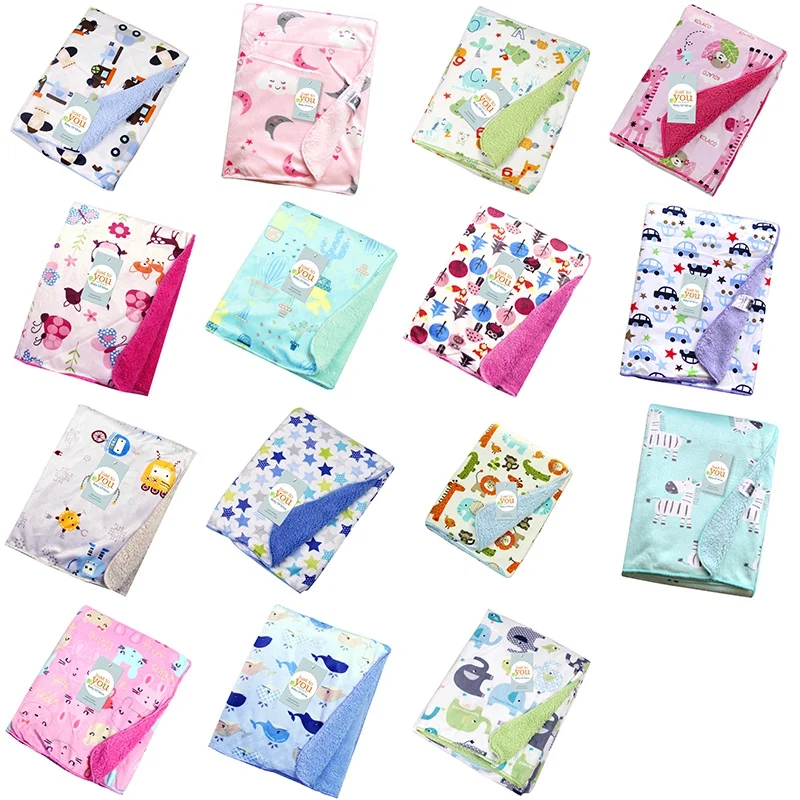 Newborn Baby Blankets thicken double layer infant swaddle envelope wrap