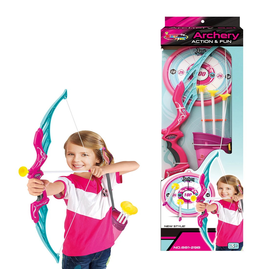 

NFSTRIKE Children Outdoor Sports Toys Fun Emulational Bow And Arrow Set For Kids Girls Bow Arrow Shooting Toys Set