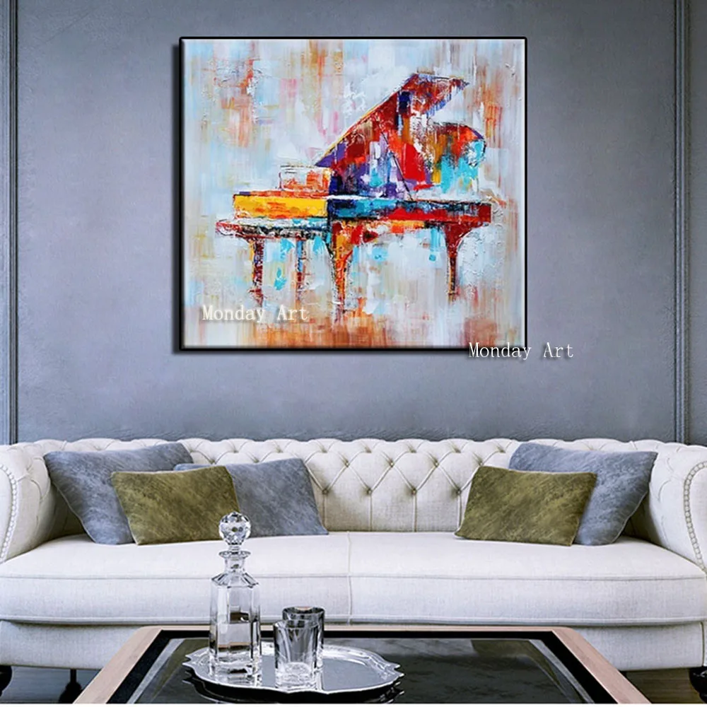 Big-size-Handpainted-Abstract-color-piano-thick-oil-painting-wall-Art-picture-on-Canvas-For-Living (2)