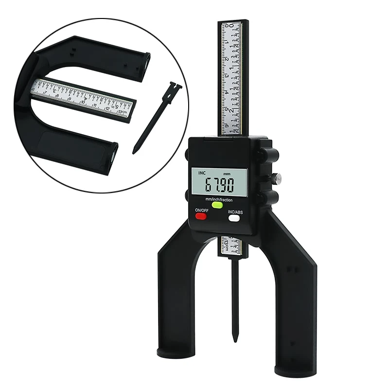 

Digital Depth Gauge Digital Tread Depth Gauge LCD Magnetic Self Standing Aperture 80mm Hand Routers