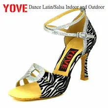 YOVE стиль LD-3006 танцевальная обувь Бачата/Сальса крытый и открытый Женская танцевальная обувь