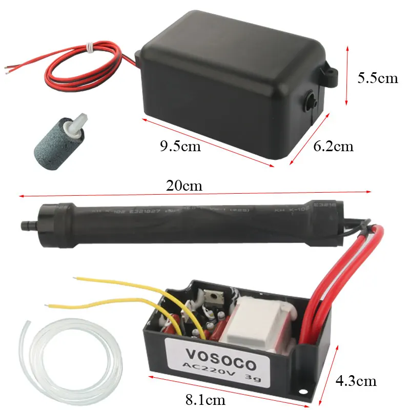 

Ozone Generator Machine 3000mg/h Air cleaner Fruits vegetables meat Food Water Air Fish tank Sterilizer Purifier treatment 220V