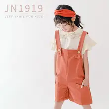 Новое поступление; комбинезоны для девочек; модные хлопковые летние шорты для девочек От 4 до 9 лет B566