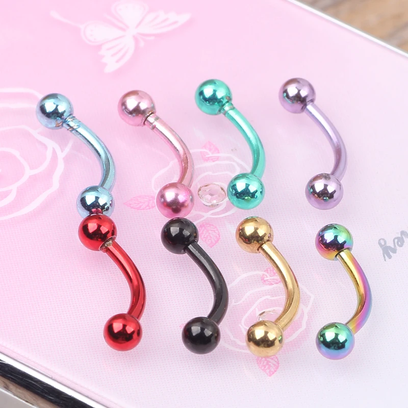 Eyebrow stud mix 8 colors 200pcs/lot body piercing jewelry stainless