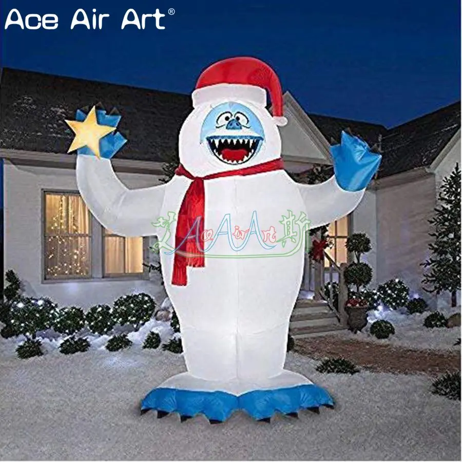  standing bumble abominable snowman with stars inflatable light decorations for indoor and outdoor y