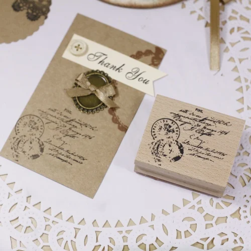 

vintage post letter postage stamps 6*5*2.3cm carimbo for wooden timbri scrapbooking rubber stamps For card diy stempel