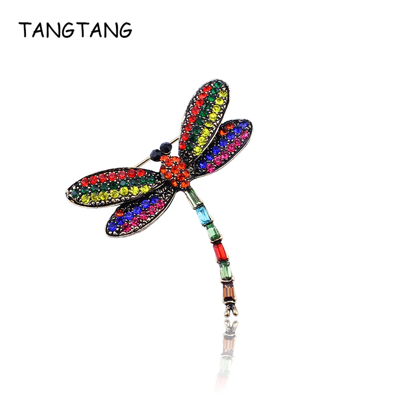 

TANGTANG Animal Brooch Multicolors Crystals Dragonfly Brooch Pin For Women Lovely Girlfriend's Gift Jewelry Scarf Clips Pins