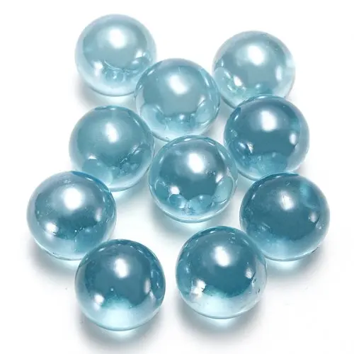10 pièces billes 16mm billes de verre Knicker boules de verre décoration couleur pépites jouet bleu clair