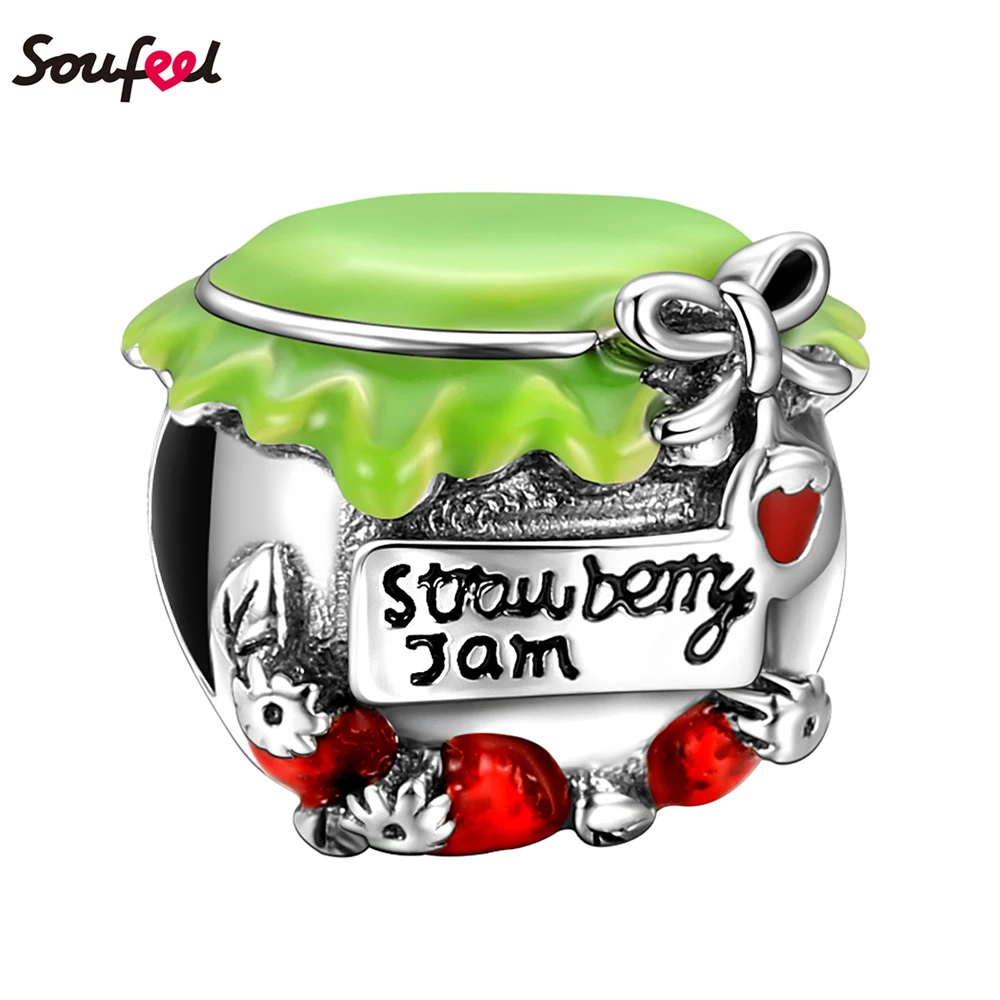 

SOUFEEL Strawberry Jam Charm Silver Fashion Green Beads for Women Decor 2019 New Jewelry