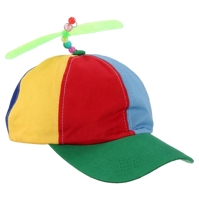 Adjustable Propeller Ball Cap Hat Multi Color Clown Costume Accessory