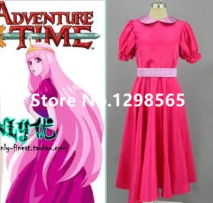 

Free shipping New Arrival Custom Made High Quality Princess Adventure Time Princess Bubblegum cosplay costumes