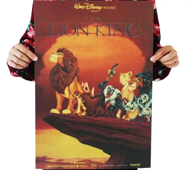 

The Lion King/classic cartoon movie film/kraft paper/Cafe/bar poster/Retro Poster/decorative painting 51.5x36cm Home Sticker