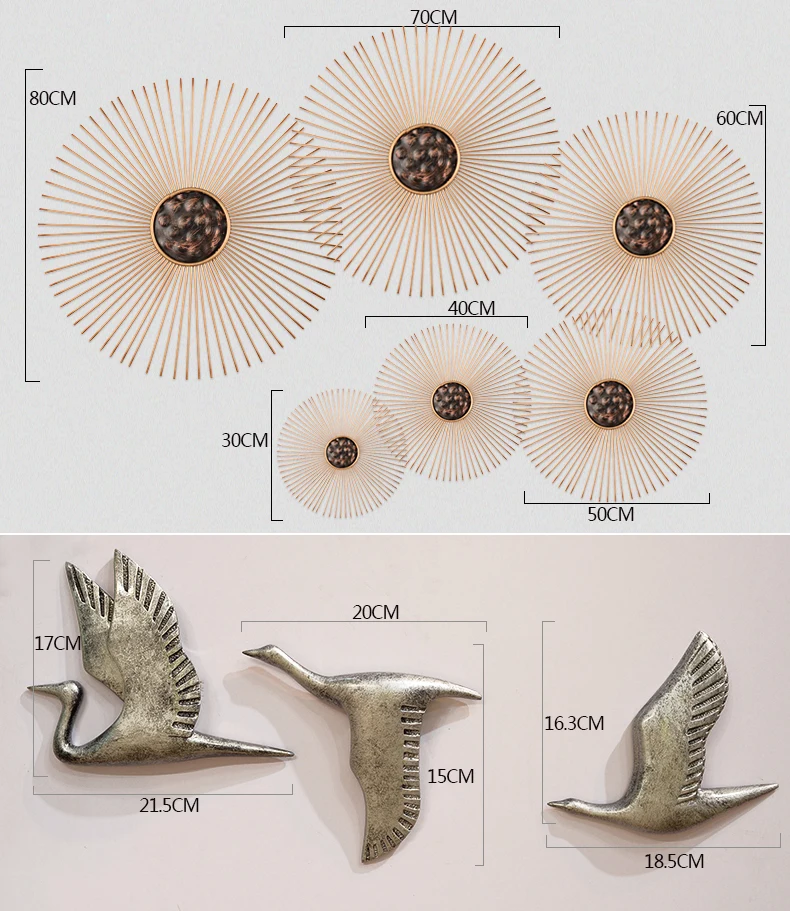 Европейский 3D сплав птицы настенные подвесные фрески настенный фон домашний интерьер ремесла креативные настенные наклейки украшения