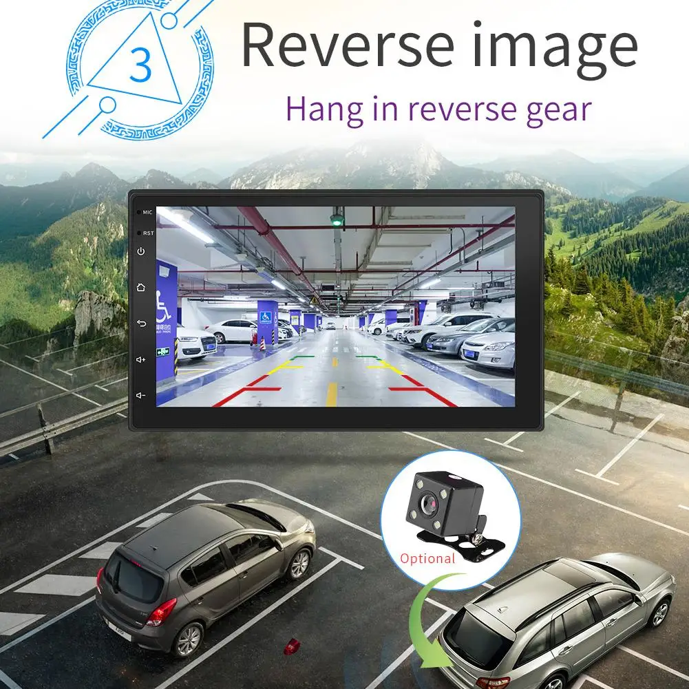 

2 DIN Android 8.1 System 16G Memory Touch Screen 7 Inch HD Car Bluetooth MP5 Player Button dash cam GPS Navigation WIFI