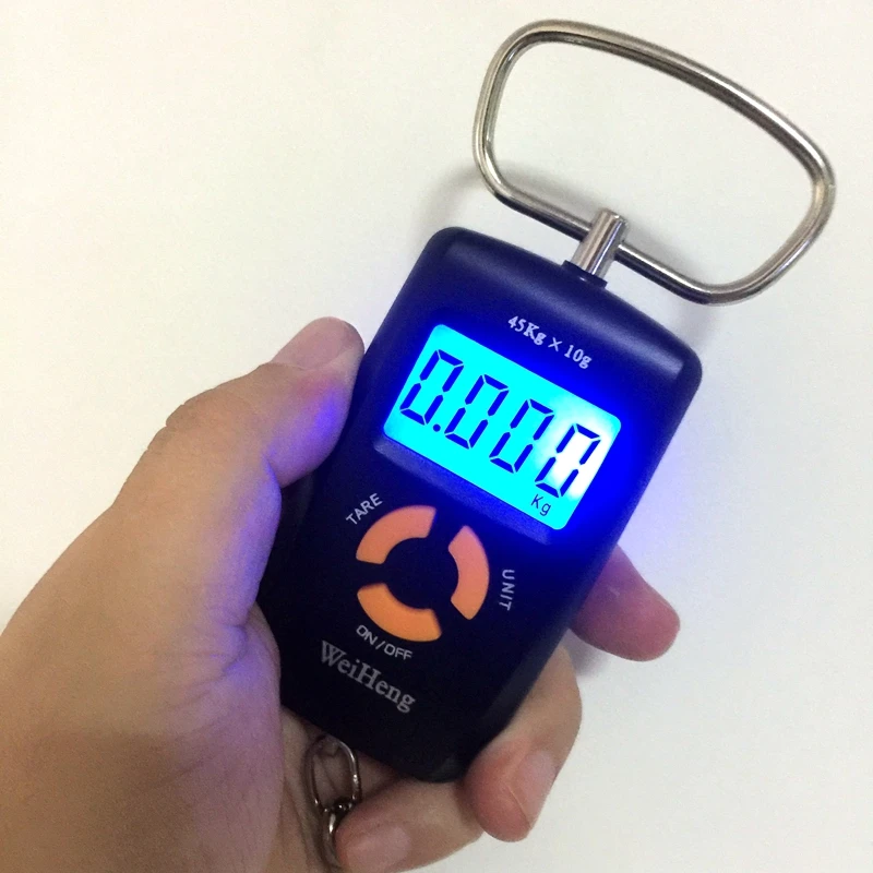 

45kg 5g Portable Electronic Scale Double Precision Travel Luggage Fishing Hook Scales Blue LED Backlit Kitchen Pocket Steelyard