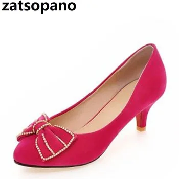 

2019 Brand New Fashion Red Black Green Women Nude Pumps Shallow Mouth Ladies High Heels Formal Shoes Plus Big Size 10 43