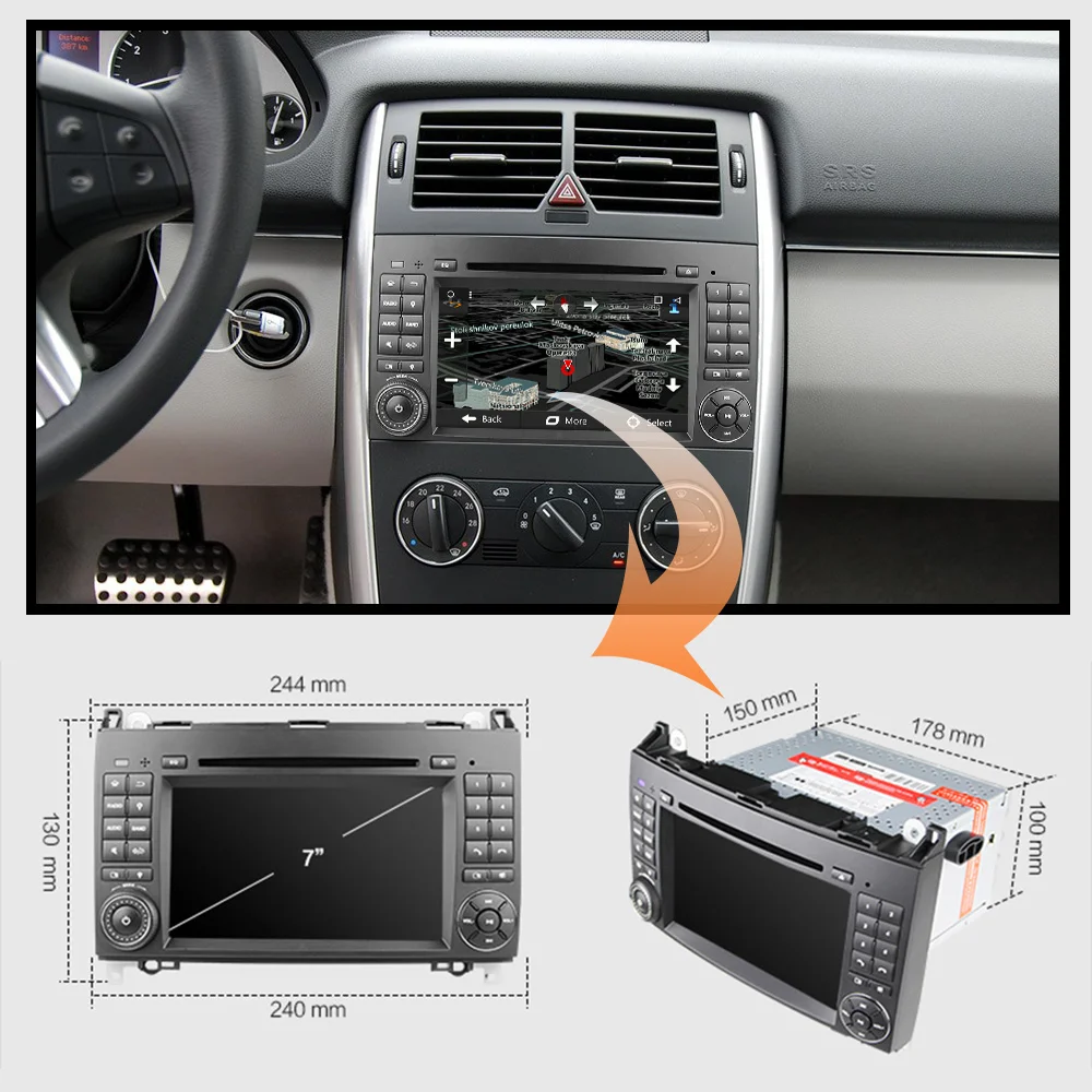 Flash Deal Eunavi 2 Din Android 8.0 Octa 8 core Car DVD Player For Benz Sprinter Vito W169 W245 W469 W639 B200 Radio GPS WiFi 4G RAM 4GB 1
