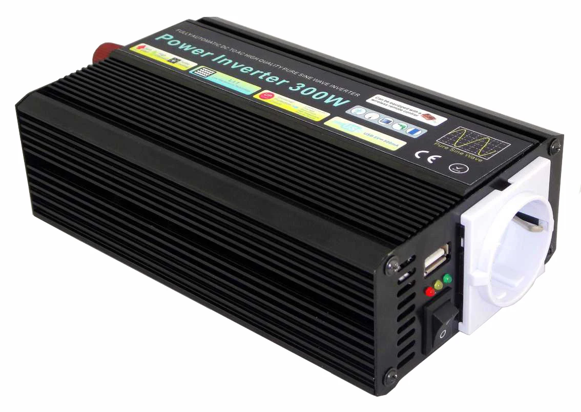 

300W Continuous 600W Peaking Pure Sine Wave Inverter DC to AC Off Grid Solar Power Home Inverter for Car