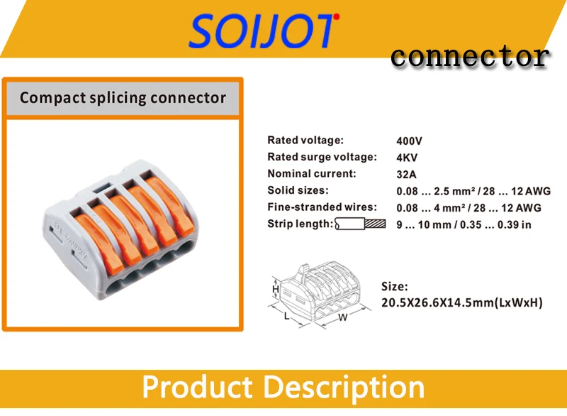 30-50 шт./лот WAGO Тип 222 компактный провода разъем проводки проводник клеммный блок с рычагом SPL-1 SPL-2 SPL-3