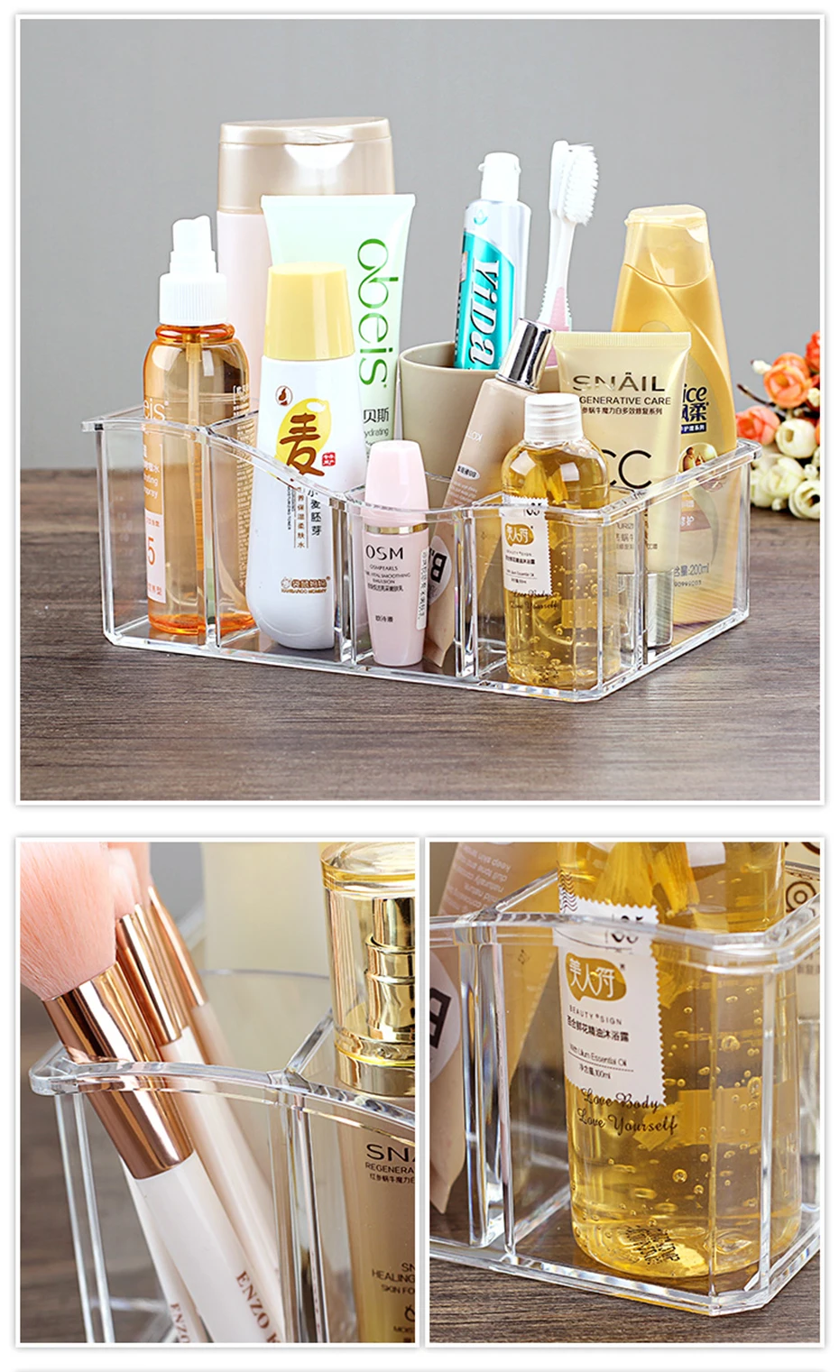 9 Lipstick Holder Display Stand Clear Acrylic Cosmetic Organizer Makeup Case Sundry Storage makeup organizer organizador  (12)