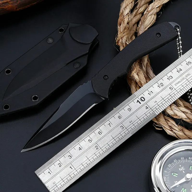Лучший Hysenss фиксированным лезвием ножи Открытый Тактический Кемпинг Охота выживания средства ухода за кожей Шеи утилита спасательное ожерелье EDC ...