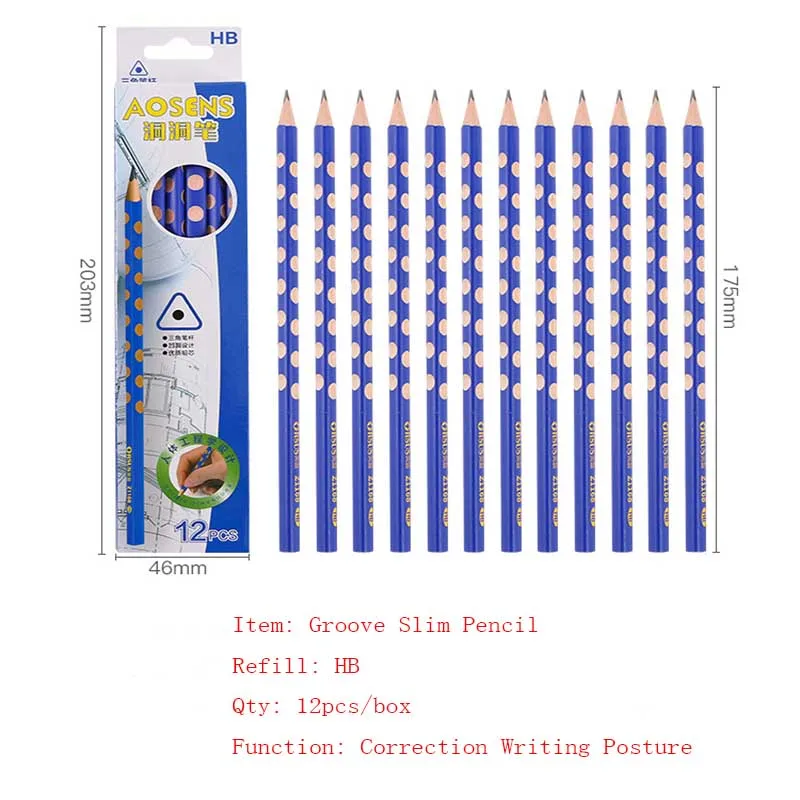 Паз тонкий треугольный деревянный карандаш hb коррекция осанки карандаш школьные офисные канцелярские принадлежности мультфильм здоровый Стандартный Карандаш