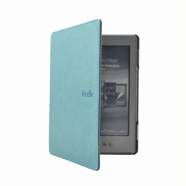 Funda protectora libro electronico, ebook, ereader en cuero reutilizado.