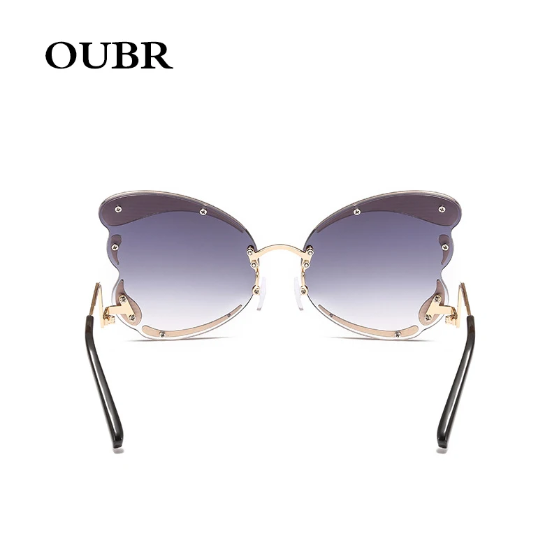 OUBR Brand design butterfly sunglasses ladies white mercury lens sunglasses retro light and comfortable UV400 sunglasses