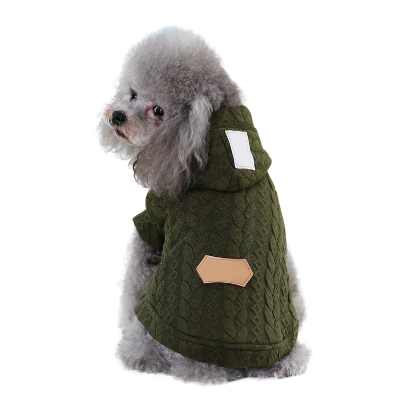 Pet Осень Зима трикотажные пальто куртки свитер для маленьких средних собак худи для щенка пальто