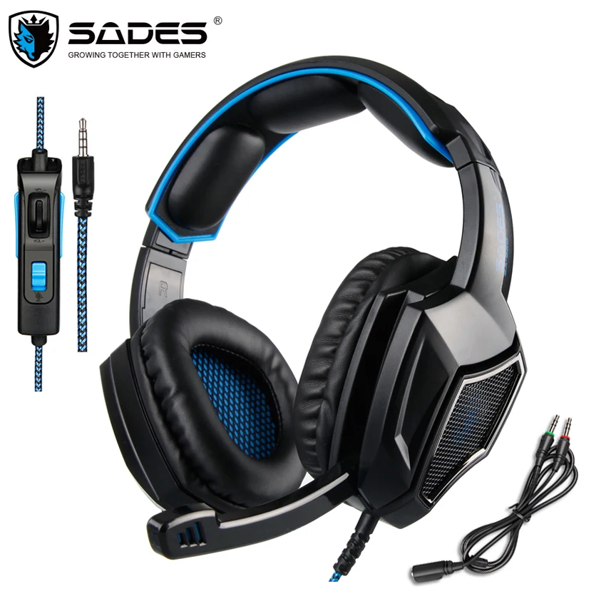 Sades SA-920 плюс PC Gaming Headset шлем PS4 геймер стерео наушники с микрофоном для новых Xbox One сотовый телефон ноутбук
