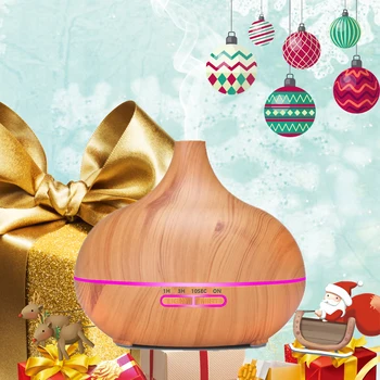 

VVPEC 300ml Wood Grain Aroma Essential Oil Diffuser Ultrasonic Air Humidifier with Changing LED Lights for Office Home Bedroom