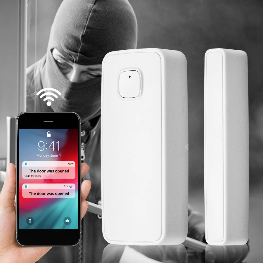 Wifi датчик для двери детектор умный дом окна совместим с Alexa Google домашняя охранная