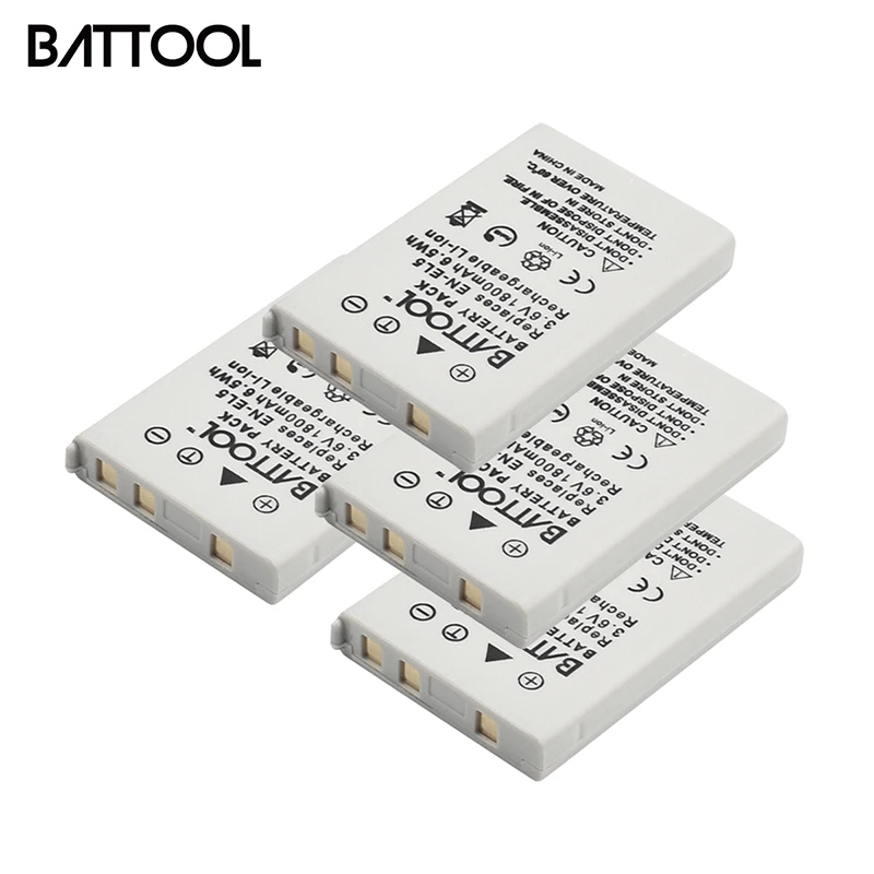Batcool 4 шт. 1800 мАч EN-EL5 EN EL5 сменные батареи для Nikon Coolpix P500 P510 P520 P530 P4 P80 P90 P100 |