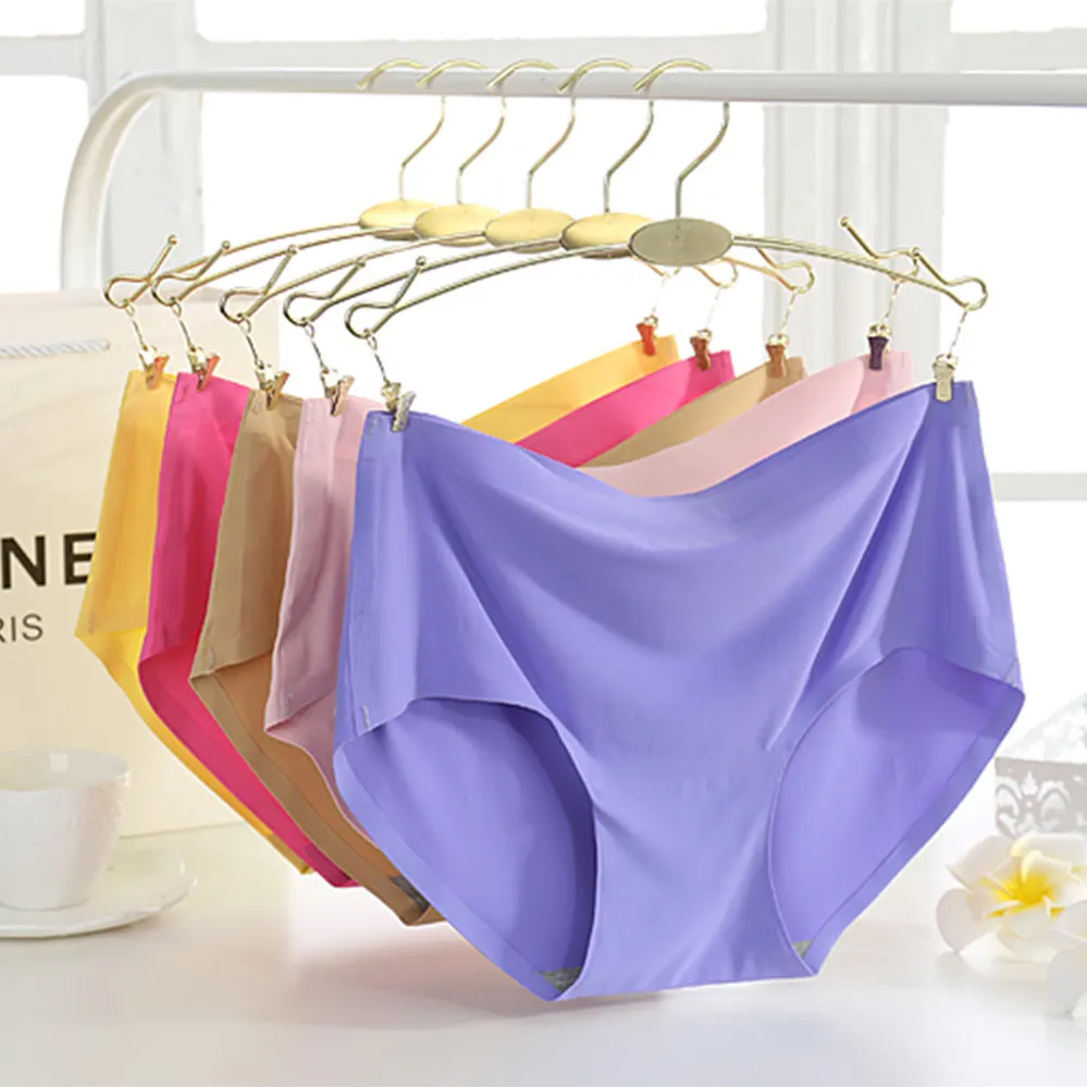 

Cool Pantie Women Ice Silk Seamless Panties for Women Sexy Lingerie Ultra-thin Underwear Sexy Plus Size Female Briefs